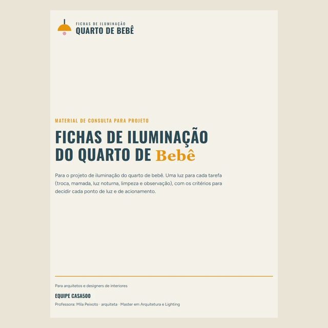 Fichas de Iluminação do Quarto de Bebê